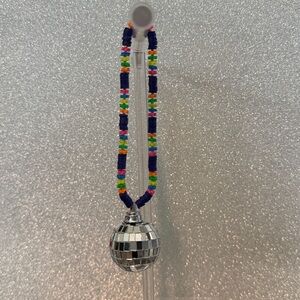 one-of-a-kind handmade disco ball rearview mirror charm